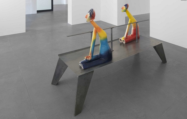Alessandro Pessoli, Figure che aspettano, 2014. Courtesy Xavier Hufkens Gallery, Brussels.