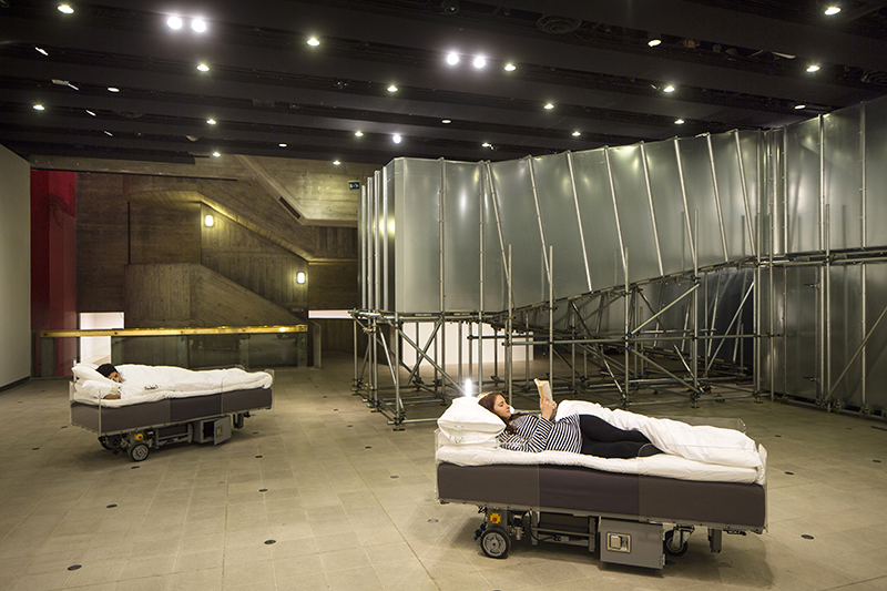 Two-Roaming-Beds-Carsten-HollerProduced-with-Bonniers-Konsthall-Stockholm-and-HangarBicocca-Milano.-Installation-view_-Carsten-Holler_-Decision-Hayward-Gallery-London-2015.-Ph