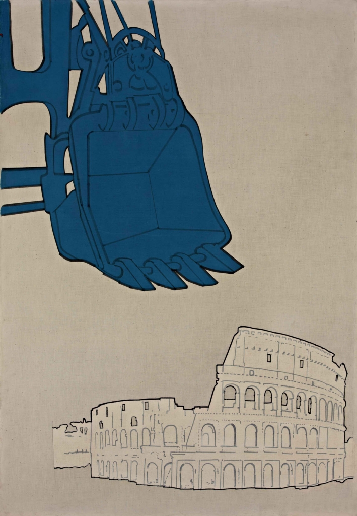 Ruspa e Colosseo, 1965, acrilico su tela, 170x120 cm, coll. BoniSpatafora
