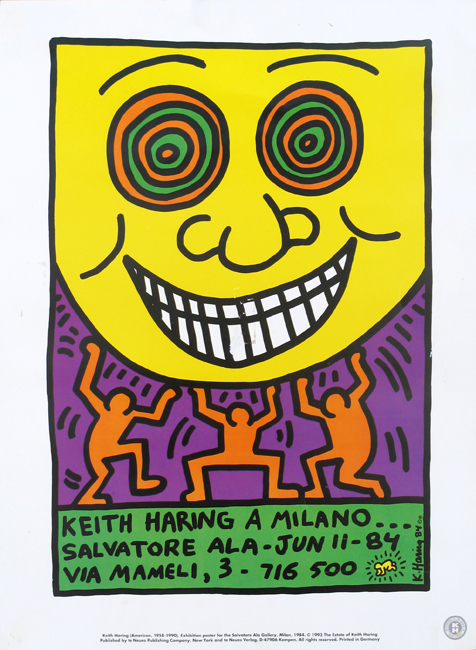 oster della mostra di Keith Haring presso la Galleria Salvatore Ala, 1984